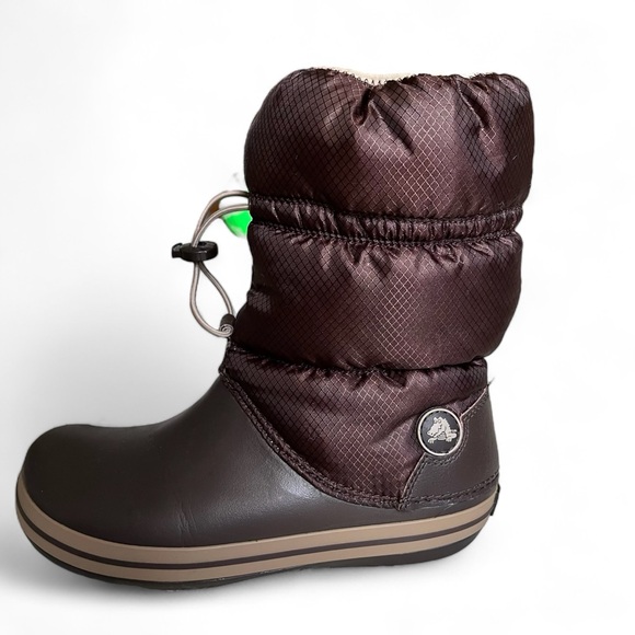 Crocs Crocband Winter Puff Boots Puffer Brown Adjustable Womens Size US 7 - Picture 7 of 8